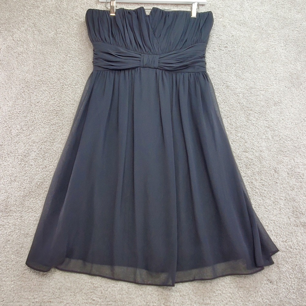 White House Black Market Black Strapless Chiffon Dress Size‎ 8 Whimsigoth Fairy